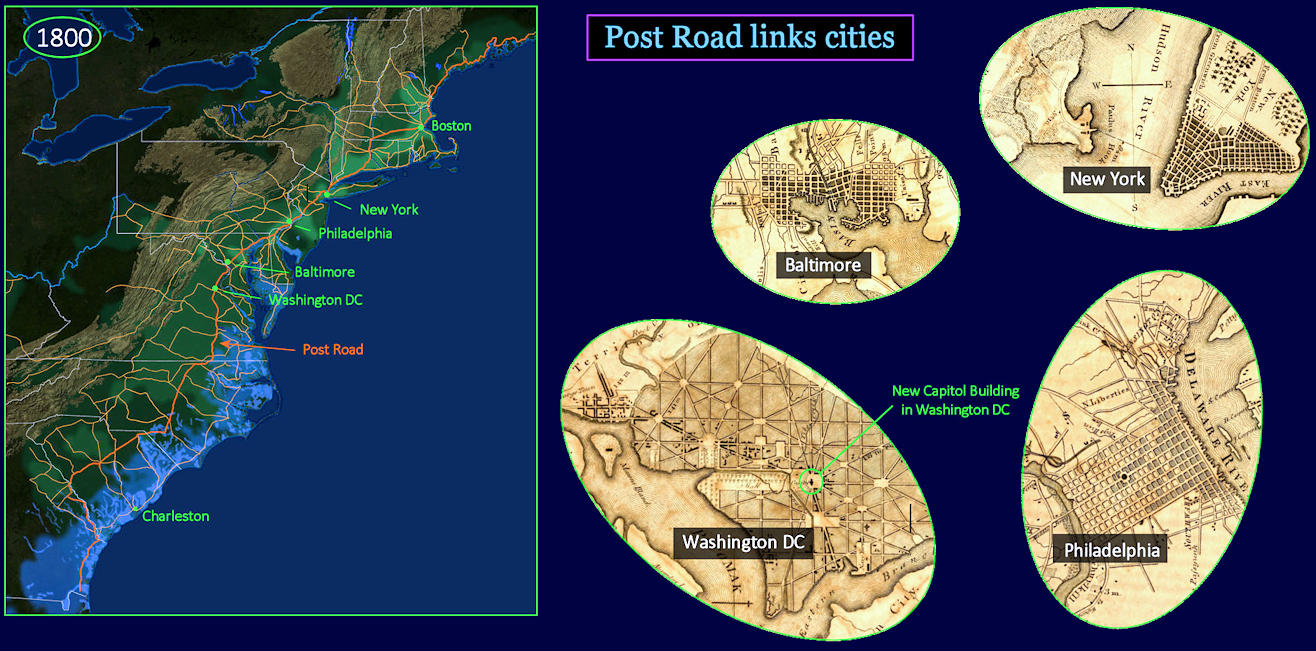 Boston Post Road, 1800 map